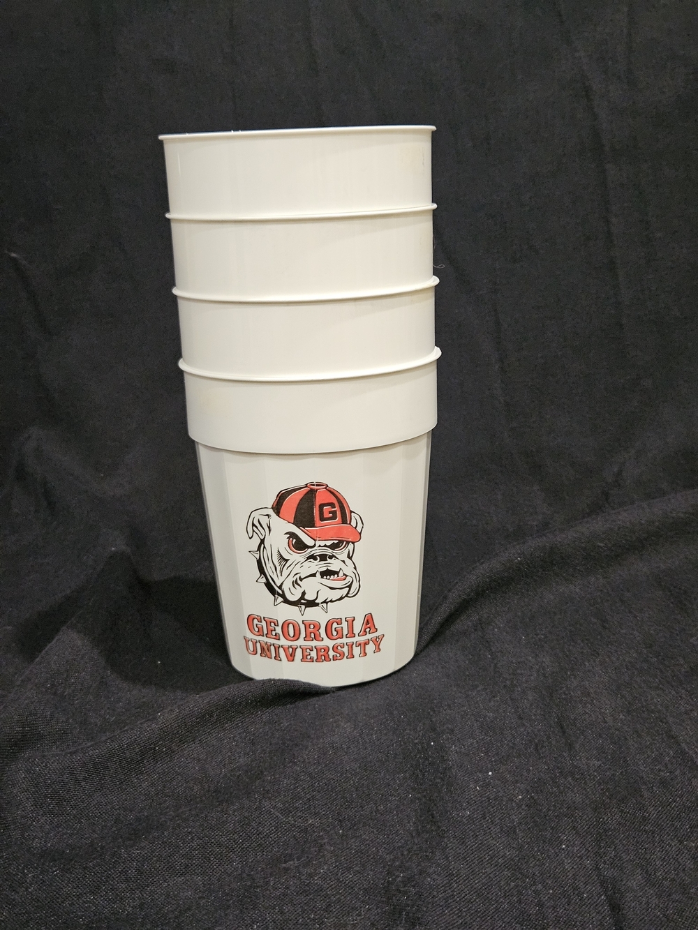 Vtg Georgia Bulldogs Plastic Stadium Cups 32oz NCAA Lot of 4 UGA New Deadstock